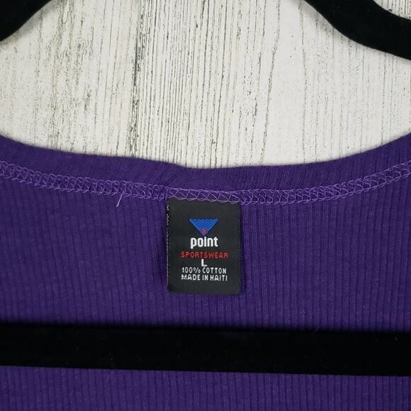 NWOT Point Sportswear Purple Ribbed Tank Top Women's Size Medium - Picture 8 of 8